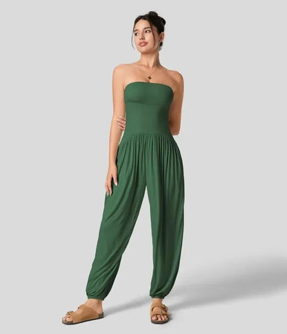 GlowDrift Strapless Summer Jumpsuit