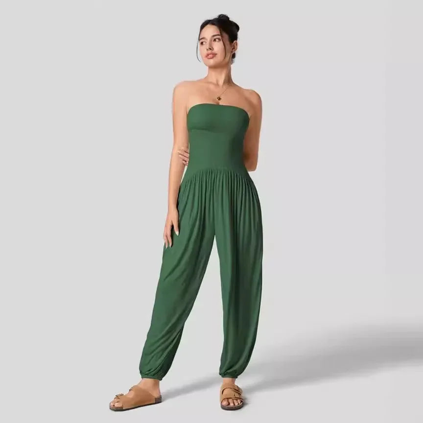 GlowDrift Strapless Summer Jumpsuit