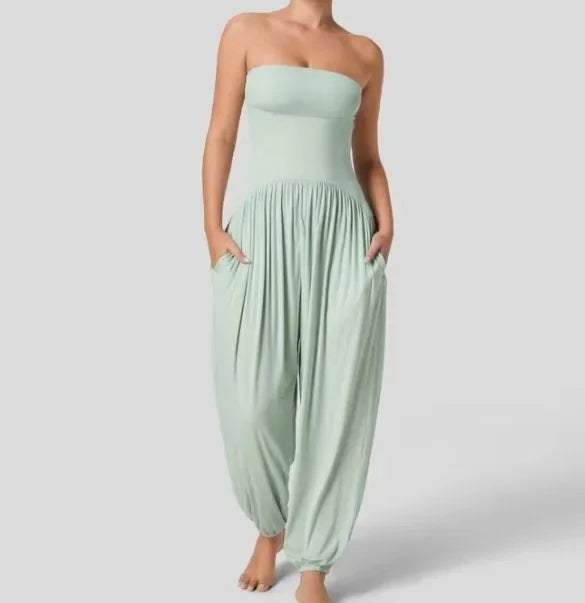 GlowDrift Strapless Summer Jumpsuit